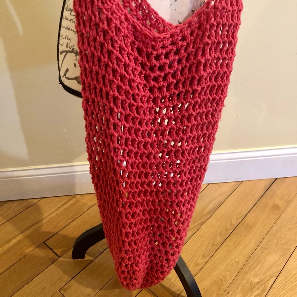 Pink Knit Tote Bag great for the beach.